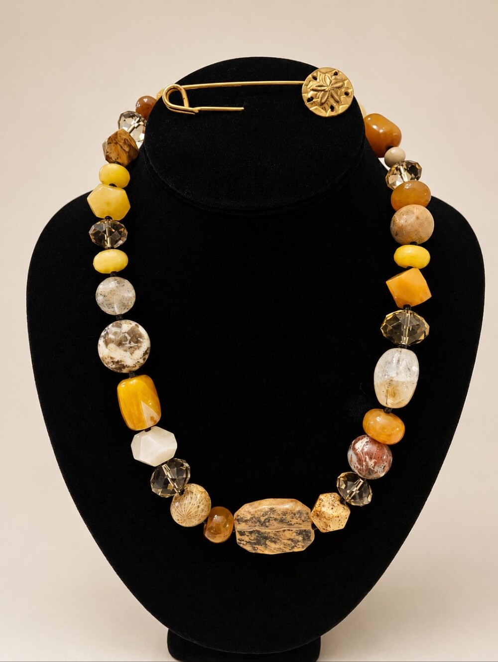Sterling Silver Multi-Gemstone Statement Necklace